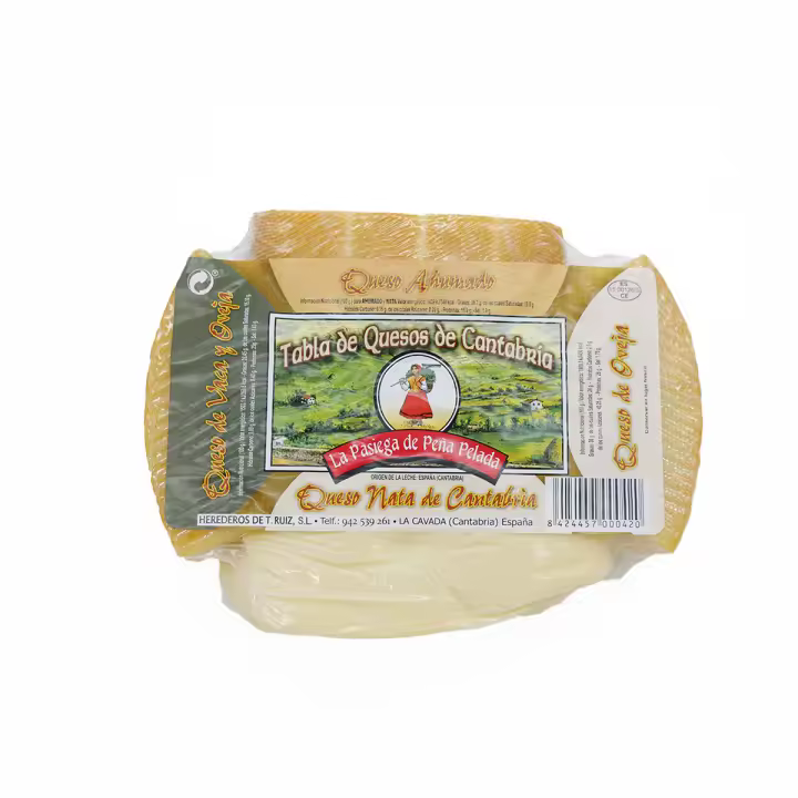 LA PASIEGA DE PEÑA PELADA - Tabla de Quesos Artesanos de Cantabria | 4 Cuñas Baby (125g cada una) o Grandes (250g cada una) | Quesos Madurados, Ahumados y Curados | Leche de Vaca y Oveja | Envasado al Vacío | Sabor Gourmet - 1