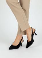 Calzados soraia, Zapatos de Salón Destalonados Minimalistas de Punta Fina para Mujer con Tacón Bajo (Kitten Heel), Correa Trasera Ajustable y Acabado Suave - Elegantes para Oficina y Fiesta - details 16