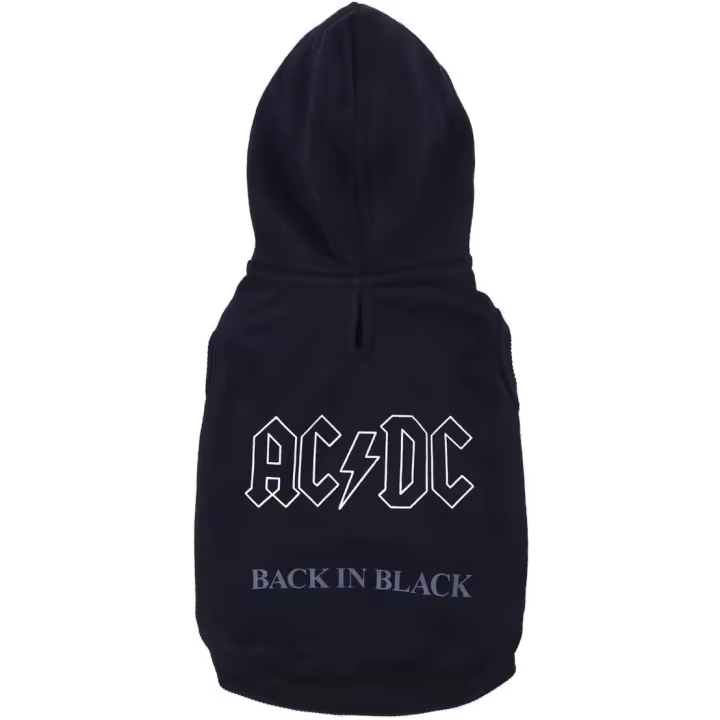 Sudadera para Perro Rock AC/DC Negra con Capucha - Licencia Oficial Disney Cerdá - 1