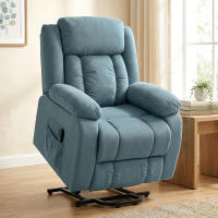 HOMCOM Sillón Relax Reclinable Eléctrico Levanta Personas Mayores, con Puerto USB, Sillón Elevador, con Control Remoto, Asiento Ancho, Reposapiés, Tapizado en Terciopelo, Bolsillos Laterales, Azul - details 3