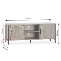 Mueble de TV modelo cruz 2P2H, 120x40x48cm color roble y negro VS Venta-Stock - details 0