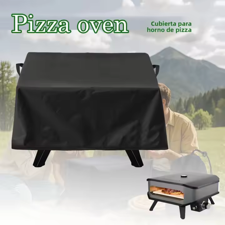 Cubierta Para Horno De Pizza De 17 Pulgadas En Tela Oxford Negro Accesorio De Almacenamiento Para Horno a Gas Con Manija Material Grueso - 1