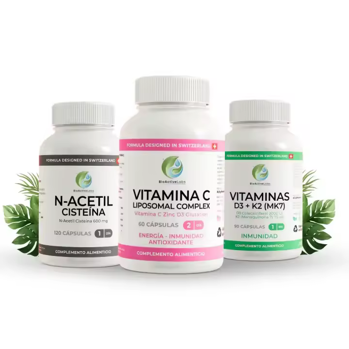 BioActive - Combo Inmunológico| Vit. C Liposomal - Vit. D3 4000 UI + K2 MK7 - NAC | Refuerzo Inmunológico y Antioxidante - 1