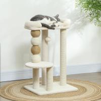 Árbol Rascador para Gatos, Árbol para Gatos 76 cm, Torre Escalador con Cama, Plataforma de Salto, Postes de Yute y Bolas de Juguete, Beige - details 1