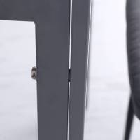 HOMCOM Mesa de Comedor de Cristal, Mesa Rectangular para 4 Personas con Patas de Metal, para Cocina, Salón, 75x75x75 cm, Gris - details 3