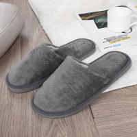 Zapatillas De Invierno Para Hombre Suaves Y Cálidas Para El Hogar Y La Habitación Material De Suela Antideslizante Color Sólido Talla Verdadera - details 13