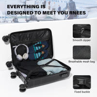 S7 STAR Maleta Avión Equipaje de Mano Viaje Cabina Trolley PP Rígida 4 Ruedas Maletas de cabina rigida con asa telescopica 55x35x20CM,Maleta de embarque de 20 pulgadas con cerradura de código de acceso,Varios Colores - details 2