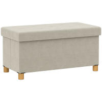 HOMCOM Puff Almacenaje, Banco Almacenaje Plegable, Capacidad de 67 L, 76x38x38 cm, Tapizado en Terciopelo, Baúl de Almacenamiento Dormitorio, Carga 120 kg, para Sala de Estar, Entrada - details 0