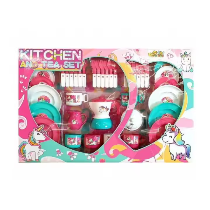 JUEGO DE CAFE UNICORNIOS 40 PCS. KITCHEN AND TE SET DE PANRITOS - 1