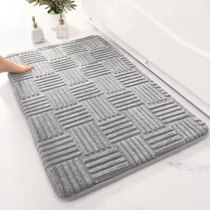 Alfombra De Baño Absorbente Y Antideslizante Estilo Rayado Gruesa Para Sala De Baño Ducha Entrada Resistente a La Suciedad - 1