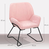 HOMCOM Butaca de Salón Moderna Sillón Lectura con Asiento Ancho y Acolchado Tapizado en Terciopelo Patas de Metal Sillón para Salón Sala de Estar Dormitorio - details 2