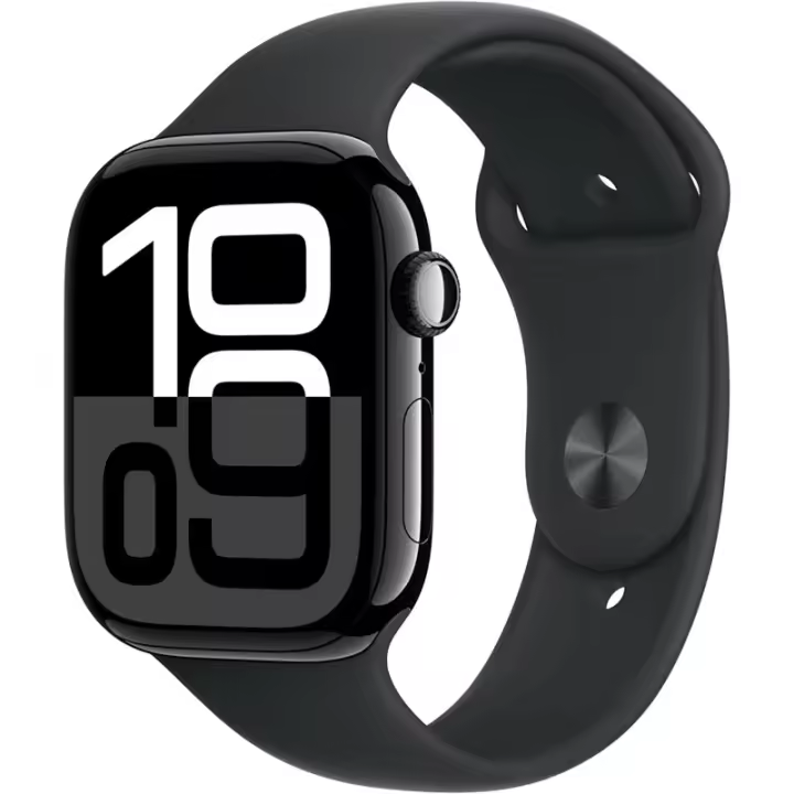 Apple Watch Series 10 GPS Cellular 46 mm Caja de aluminio en negro azabache y correa deportiva negra - Talla M/L - 1