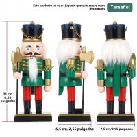 Soldado De Navidad De Madera 20CM Versión Gruesa Decoración Creativa Para El Hogar Con Colores Rojo/Azul Verde Ornamento De Artesanía Folclórica - details 3