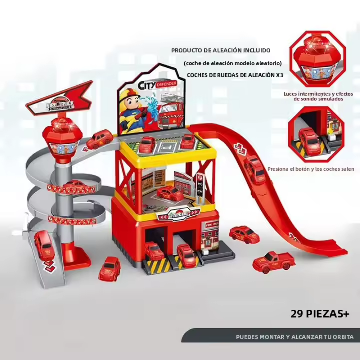 Juguete De Carreras En Garage Con Pista Deslizante Y Estacionamiento Multisorpiento Para Niños Juguetes De Vehículos Miniatura Para Niños Mayores De 6 Años Regalo Para Niños - 1