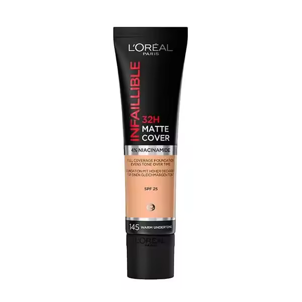 BASE L'OREAL INFAILLIBLE 32H MATTE COVER 145 WARM UNDERTONE 30ML - 1