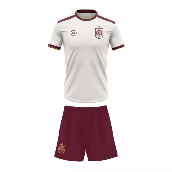 Segunda Equipación fútbol Selección Española camiseta blanca y pantalón producto oficial tallas para niños DOS26KITESP - 1