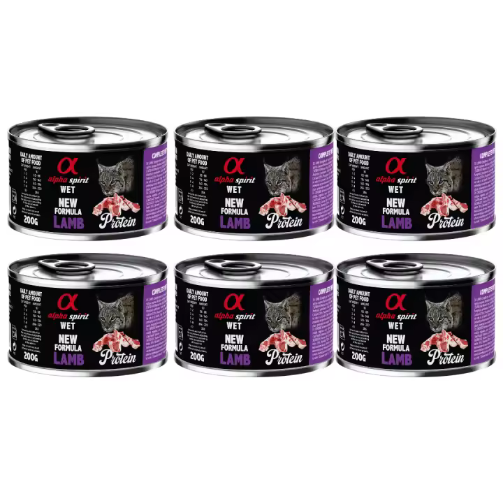 Alpha spirit ALIMENTO HÚMEDO DE CORDERO (200gr) Gatos [Bliste de 6 unidades) Comida húmeda para gatos - 1