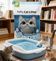 Arena para Gatos de Tofu Aroma Talco, 6L Cada Uno, Fuerte Absorbencia, Fácil Compacidad, Desagotable, Sin Polvo, Múltiples Aromas Disponibles, Suministros para Mascotas . - details 0