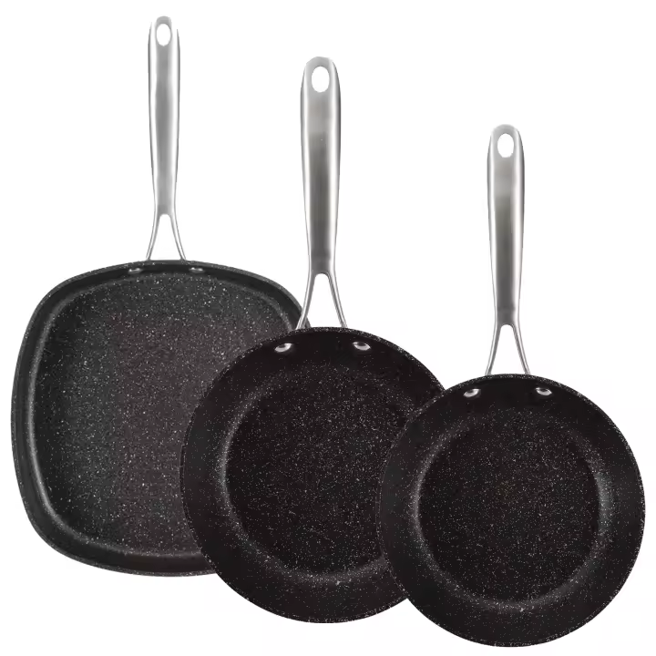 Juego de 2 sartenes 20-28 + Sartén asador en aluminio forjado SAN IGNACIO. - 1