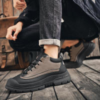 Zapatos De Trabajo Casual Invierno Para Hombre Botas De Cuero Con Pelo Cómodas Antideslizantes Altas Transpirables Con Plush - details 12