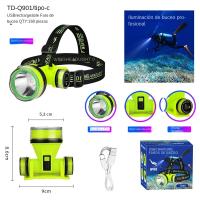 Linterna De Buceo Recargable Portátil 350m Submersible Impermeable LED Super Brillante Para Pesca Con Cabeza De Diver - details 5
