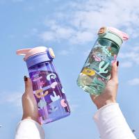Botella De Agua Para Niños De 600ml Con Taza Y Pajita Portátil Para Viajes Deporte Y Fitness Material Plástico Reutilizable - details 0