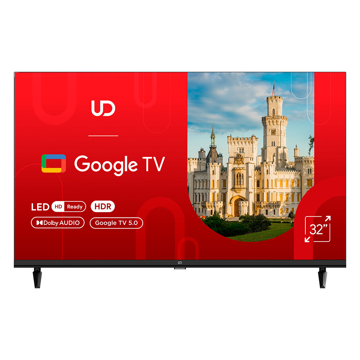 Televisor LED HD Ready de 32" Smart TV con Google TV, Dolby Audio y Chromecast Integrado, WI-FI, Bluetooth - UD 32GHC5210S