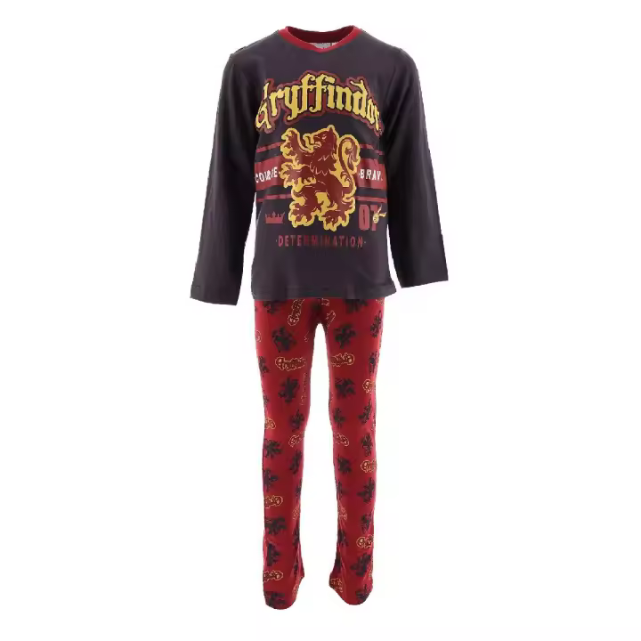 Pijama largo Harry Potter Gryffindor gris burdeos Raíz MERCHAN-STORE Pijama Harry Potter - 1