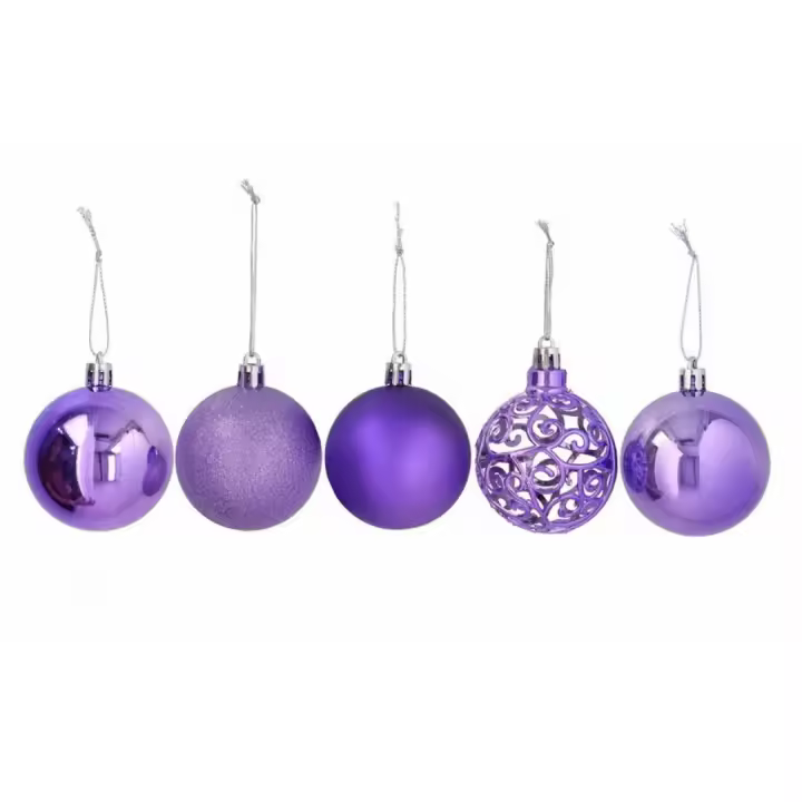 Gerimport Set de 50 bolas de Navidad en tonos púrpura 5 SRT 6cm - 1