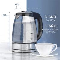 Hervidor Eléctrico DEVISIB 2L 2200W Con Indicador LED Filtro Removible Cuerpo De Vidrio Ideal Para Té Y Café Boil Water - details 4