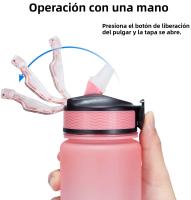 Botella Deportiva De 1000ml Con Marcador De Tiempo a Prueba De Fugas Para Exteriores Gimnasio Fitness Uso Adulto Material Reutilizable - details 3