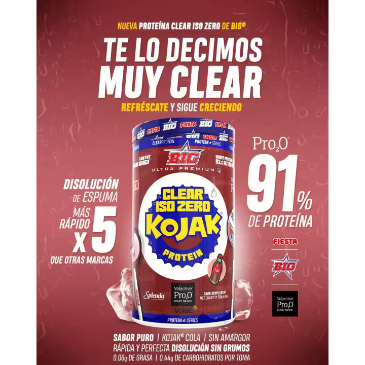 Big Proteína Clear Iso Zero KOJAK Original - Proteína Premium de Alta Pureza 750g Bajo en Grasas - 1