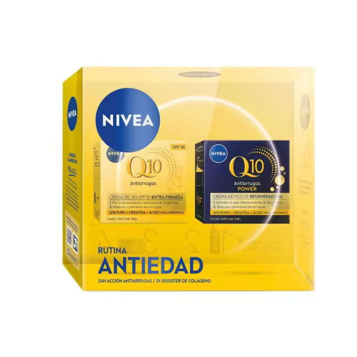 NIVEA Pack Q10 Antiarrugas Power Tratamiento Antiedad Crema de Día y Crema de Noche - 1