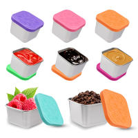 Generisch Recipiente para refrigerios Reutilizable, último Recipiente para refrigerios de Acero Inoxidable de 6 Piezas, Mini Caja para refrigerios con Tapa de Silicona, Caja de Almacenamiento de Alimentos de Metal a Prueba de Fugas - details 0