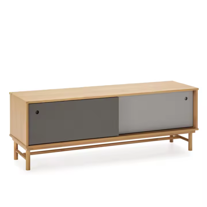 VS Venta-Stock Mueble TV Magnus 2P Roble/Gris para Salón con Amplia Capacidad de Almacenamiento - 1