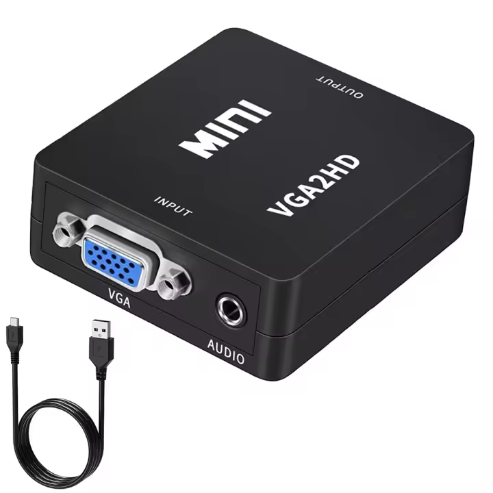 Adaptador VGA Para HDMI Compatible 1080P Convertidor De HDTV Para Laptop PC a Proyector Con Audio Adaptador VGA Para HDMI Compatible - 1