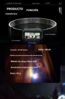 Linterna Frontal LED Recargable Mini Con Sensor Torch De Mano Para Camping Y Búsquedas Luz De Cabecera Potente Y USB - details 13