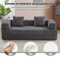 Sofá cama convertible de chenilla suave, asiento doble, no requiere montaje - tela resistente a los arañazos, imprescindible para apartamentos cómodos - details 0