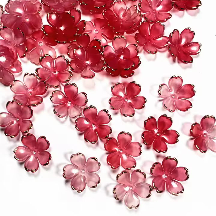 50Pcs Connectores De Pétalos De Cerezo Acrílico 19MM Para Creación De Joyas DIY Accesorios De Resina Para Pendientes Y Cabello - 1