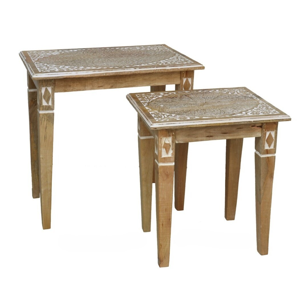 Gerimport Set 2 Mesas 55 x 34 x 55 cm/ 40 x 32 x 47 cm
