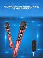 Micrófono Inalámbrico 2 Canales UHF Frecuencia Fija Micrófono Condensador Mano Para Fiesta Karaoke Show Reunión - details 0