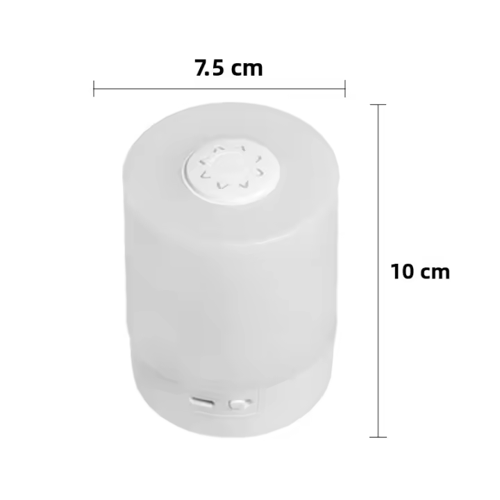 Lámpara De Noche LED Toque Recargable Dimmable Para Dormitorio Iluminación De Mesa Decorativa Lectura Con Luz Redonda ABS - 1