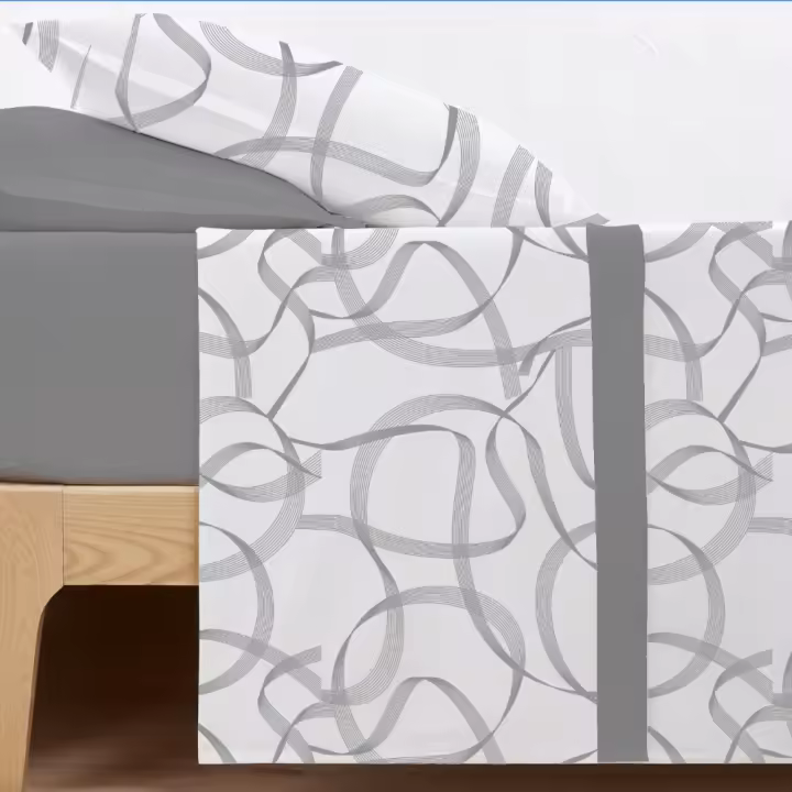 CARPE DIEM Sabanas Invierno térmicas de Coralina Estampadas, Doble Cara Térmica Mod.CINTA Gris para Cama 90,105,135,150 y 180 .Gramaje 200 gr/m extra suave - 1