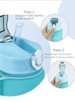 Botella Deportiva De 750ml Color Cambiante Y Neblinosa Arcoíris Con Tapa De Taza Y Tiras De Agua Para Adultos Material Plástico Resistente Al Calor - details 2