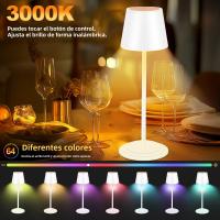 Lámpara De Escritorio LED Recargable Por USB Lámpara Ambiental Para Dormitorio Luz De Noche RGB Táctil Para Hotel Bar Restaurante - details 9
