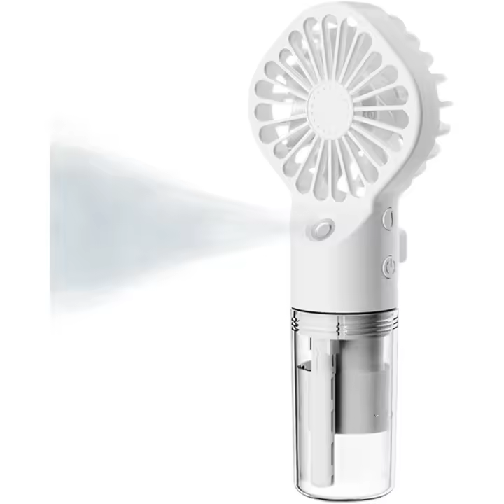 FGNS. Mini Ventilador de mano con agua, Ventilador Portátil nebulizador, humidificación silenciosa, Mini Ventilador de mano Recargable Cuatro velocidades del Viento con pulverización Agua para Exteriores, Oficina, Campamento - 1
