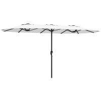 Outsunny Sombrilla Doble 4,6x2,6 m, Sombrilla Terraza Exterior con Manivela Manual, Protección UV50+, Funda Protectora, Resistente al Agua, Parasol para Jardín, Terraza, Patio - details 0