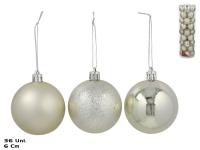 Gerimport Set de 36 Bolas Decorativas de 6 cm en Color Plata Estilo Motley - details 0