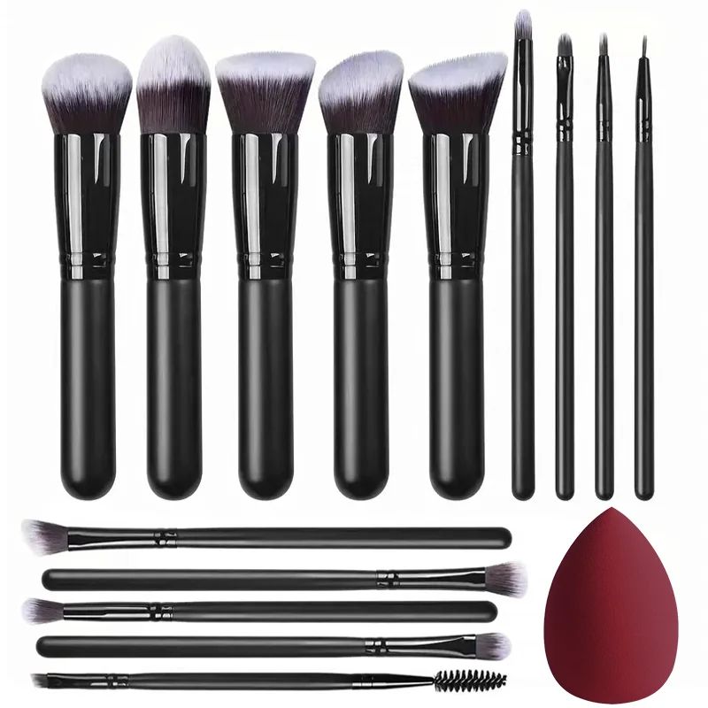 Nuevo Set De 14 Pinceles De Maquillaje Suaves Y Fluffy Para Base Rubor Polvo Sombra De Ojos Blending Herramientas De Belleza Para Mujer Regalo De Navidad