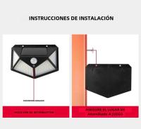 Lámpara De Pared Solar 100LED Impermeable Con Sensor De Movimiento Para Jardín Decorativa Iluminación Exterior Solar Energizada - details 6